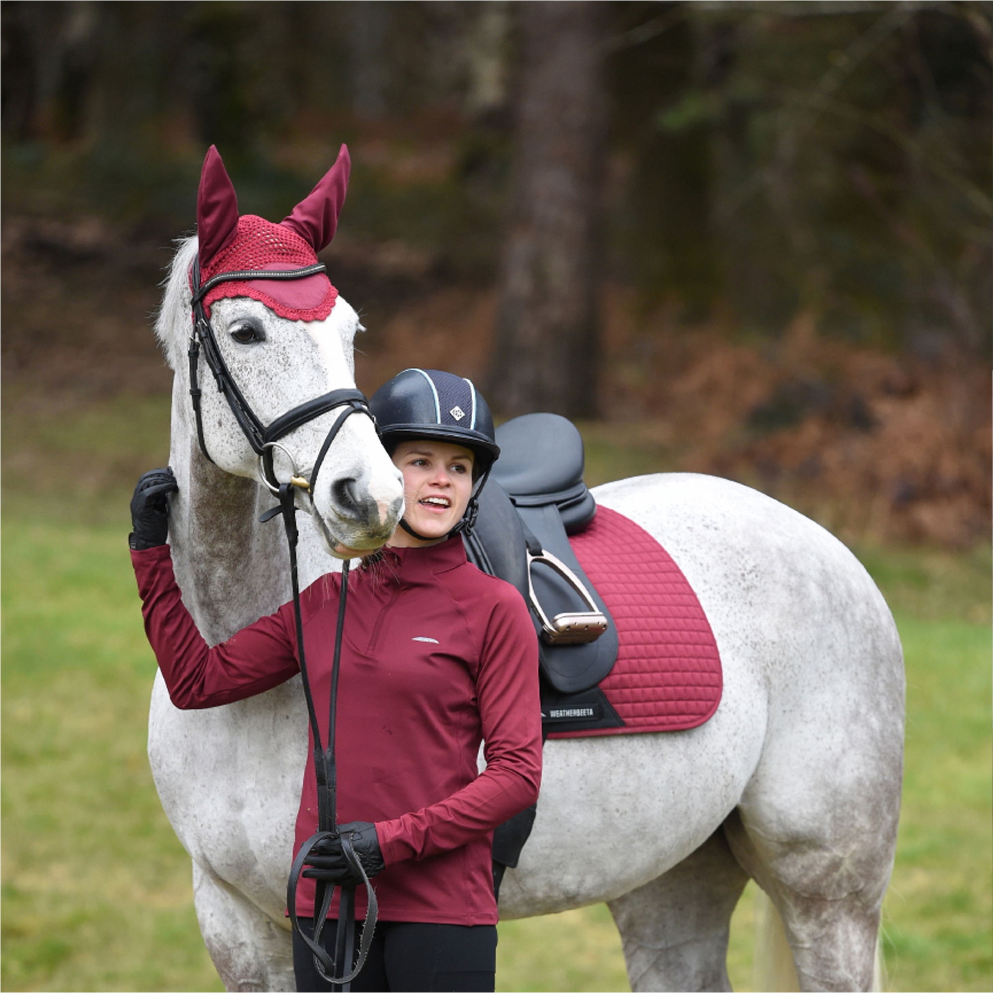 Weatherbeeta Prime Ear Bonnet - Maroon